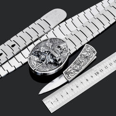 Men's Tactical Stainless Steel Self-Defense Belt Knife