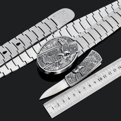 Men's Tactical Stainless Steel Self-Defense Belt Knife