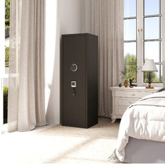 Large Gun Safe With 3 Pistol Pouches, Heavy Duty Biometric Fingerprint Lock, Rifle Gun Safe With Adjustable Stand