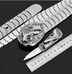 Men's Tactical Stainless Steel Self-Defense Belt Knife