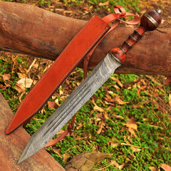 UNIQUE BLADES Roman Gladius Sword 26" Custom Handmade Damascus Steel Sword/Full-Tang Razor SharpeSword Gladius Gladiator Sword/Battle Ready Viking Sword