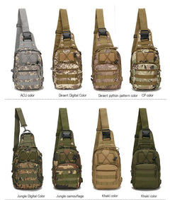 Camouflage Canvas Tactical Chest Bag for Outdoor Sports