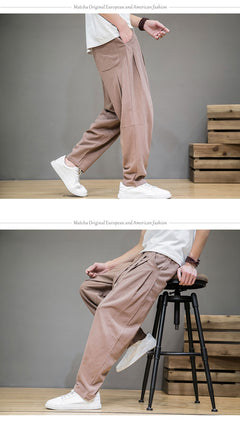 Men's Casual Cotton-Linen Trousers