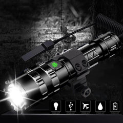 Mini USB Rechargeable 10W LED Tactical Flashlight