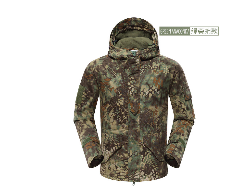 Camo Jacket with Python Print, Tactical Coat